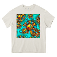 Cream western sunset sunflowers seamless pattern Heavy Core Tee - HRA Design Shop