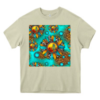 Mossy western sunset sunflowers seamless pattern Heavy Core Tee - HRA Design Shop