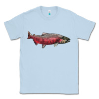 Dusty Blue Chinook Salmon Fish Illustrations Classic Tee - LillyAllenDesigns