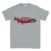 Heather Grey Chinook Salmon Fish Illustrations Classic Tee - LillyAllenDesigns