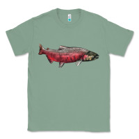 Sage Chinook Salmon Fish Illustrations Classic Tee - LillyAllenDesigns