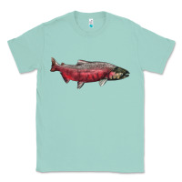 Seafoam Chinook Salmon Fish Illustrations Classic Tee - LillyAllenDesigns