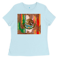 Baby Blue mexican flag serape Ladies Tee - CTS Tumbler Store