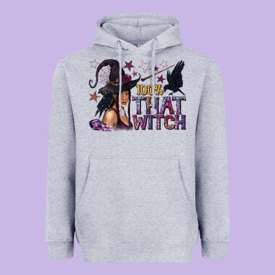 100% That Witch Black Afro Witch Heavyweight Hoodie Designed By Texasbilliewilder