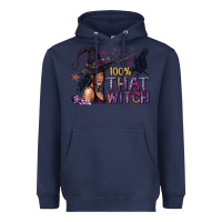 Navy 100% That Witch Black Afro Witch Heavyweight Hoodie - texasbilliewilder