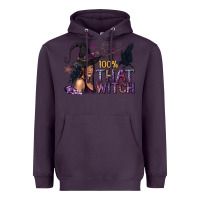 Plum 100% That Witch Black Afro Witch Heavyweight Hoodie - texasbilliewilder