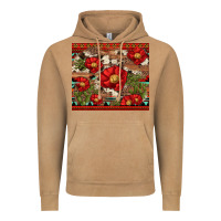 Vintage Camel red flower and cactus with cowhide and aztec Vintage Hoodie - Artiststas