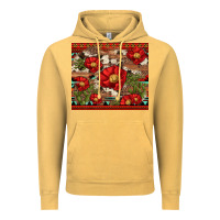 Vintage Mustard red flower and cactus with cowhide and aztec Vintage Hoodie - Artiststas