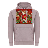 Vintage Zinc red flower and cactus with cowhide and aztec Vintage Hoodie - Artiststas