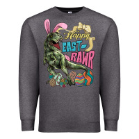 Charcoal Heather Happy Easter Day T-rex Premium Sweatshirt - NancyCooperArtShop