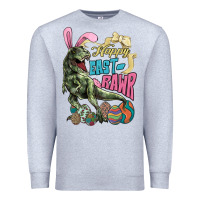 Heather Grey Happy Easter Day T-rex Premium Sweatshirt - NancyCooperArtShop