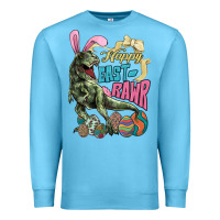 Ocean Blue Happy Easter Day T-rex Premium Sweatshirt - NancyCooperArtShop