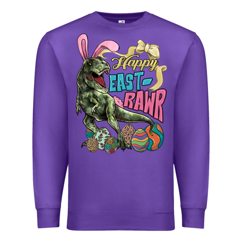 Happy Easter Day T-rex Premium Sweatshirt by NancyCooperArtShop | Teevron