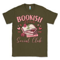 Army Green bookish lover social club Classic Tee - MaliasSmallBusiness