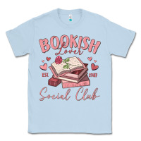 Dusty Blue bookish lover social club Classic Tee - MaliasSmallBusiness