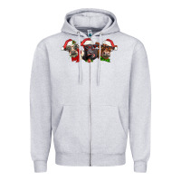 Heather Grey christmas heifers Zipper Hoodie - LillyAllenDesigns