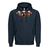 Navy christmas heifers Zipper Hoodie - LillyAllenDesigns