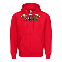 Red christmas heifers Zipper Hoodie - LillyAllenDesigns