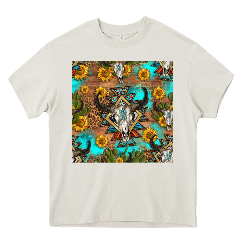 Aztec Bull Skull Seamless Pattern Heavy Core Tee by HRA Design Shop | Teevron