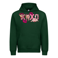 Forest Green Valentine's Day pig xoxo Urban Hoodie - FaDigitalArtStudio
