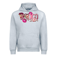 Heather Grey Valentine's Day pig xoxo Urban Hoodie - FaDigitalArtStudio