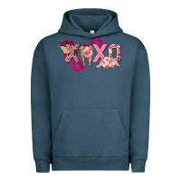 Pigment Midnight Navy Valentine's Day pig xoxo Urban Hoodie - FaDigitalArtStudio