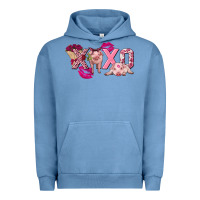 Pigment Pebble Blue Valentine's Day pig xoxo Urban Hoodie - FaDigitalArtStudio