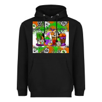 Black Halloween Coffee Cups Heavyweight Hoodie - texasbilliewilder