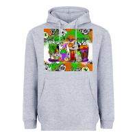 Heather Grey Halloween Coffee Cups Heavyweight Hoodie - texasbilliewilder