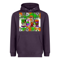 Plum Halloween Coffee Cups Heavyweight Hoodie - texasbilliewilder