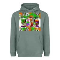 Sage Halloween Coffee Cups Heavyweight Hoodie - texasbilliewilder