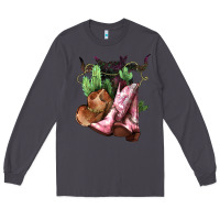 Smoke cowgirl boots hat horns cactus Long Sleeve Tee - NancyCooperArtShop