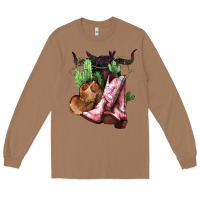 Toasted Coconut cowgirl boots hat horns cactus Long Sleeve Tee - NancyCooperArtShop