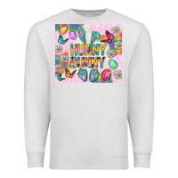 Oatmeal Heather Hunny Bunny and egg Easter Premium Sweatshirt - NancyCooperArtShop