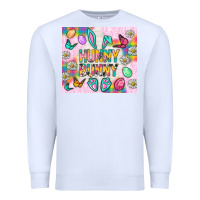 White Hunny Bunny and egg Easter Premium Sweatshirt - NancyCooperArtShop