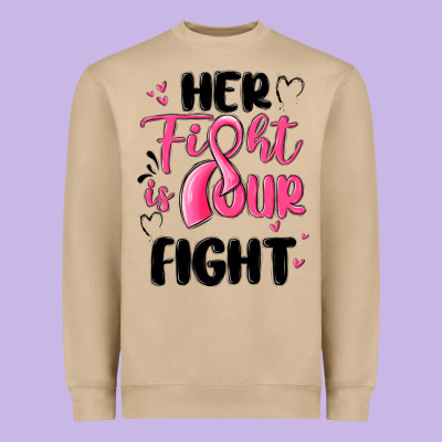 Her Fight Is Our Fight Heavyweight Sweatshirt Designed By Maliassmallbusiness
