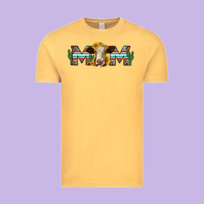 Sunflower Hereford Cattle And Cactus  Mom Vintage Tee Designed By Jasminsmagicworld