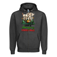 Charcoal Heather have a llamazing christmas alpaca head Zipper Hoodie - LillyAllenDesigns