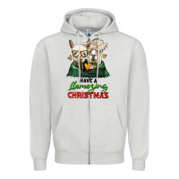 Dove Grey have a llamazing christmas alpaca head Zipper Hoodie - LillyAllenDesigns