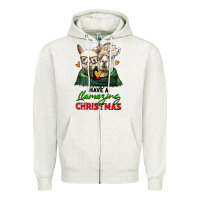 Oatmeal Heather have a llamazing christmas alpaca head Zipper Hoodie - LillyAllenDesigns