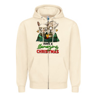 Sandshell have a llamazing christmas alpaca head Zipper Hoodie - LillyAllenDesigns