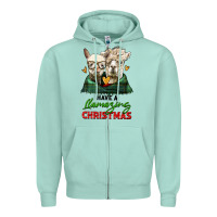 Seafoam have a llamazing christmas alpaca head Zipper Hoodie - LillyAllenDesigns