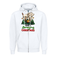 White have a llamazing christmas alpaca head Zipper Hoodie - LillyAllenDesigns