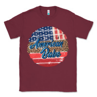 Burgundy leopard merica Classic Tee - MaliasSmallBusiness