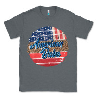 Charcoal Heather leopard merica Classic Tee - MaliasSmallBusiness