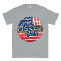 Heather Grey leopard merica Classic Tee - MaliasSmallBusiness