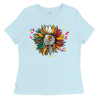 Baby Blue mexican sunflower Ladies Tee - CTS Tumbler Store