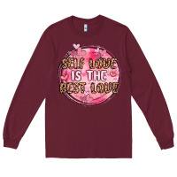 Burgundy self love is the best love Long Sleeve Tee - MaliasSmallBusiness
