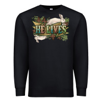 Black He lives Easter Premium Sweatshirt - NancyCooperArtShop