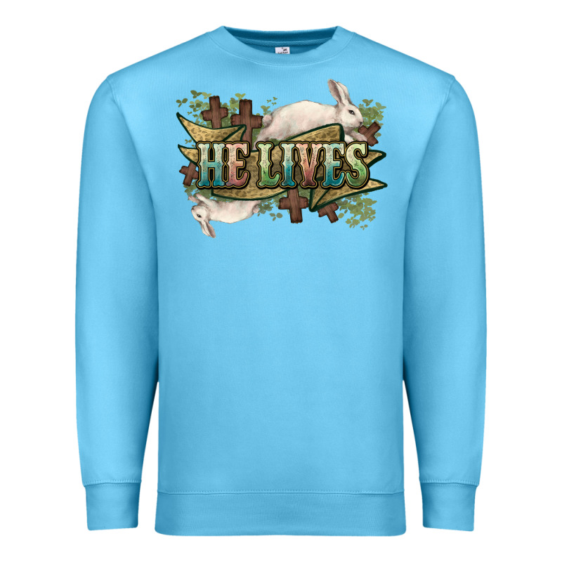 He Lives Easter Premium Sweatshirt by NancyCooperArtShop | Teevron